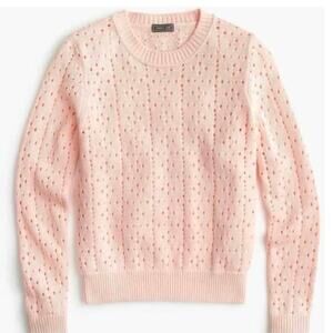 Point Sur pink allover pointelle crewneck sweater size small